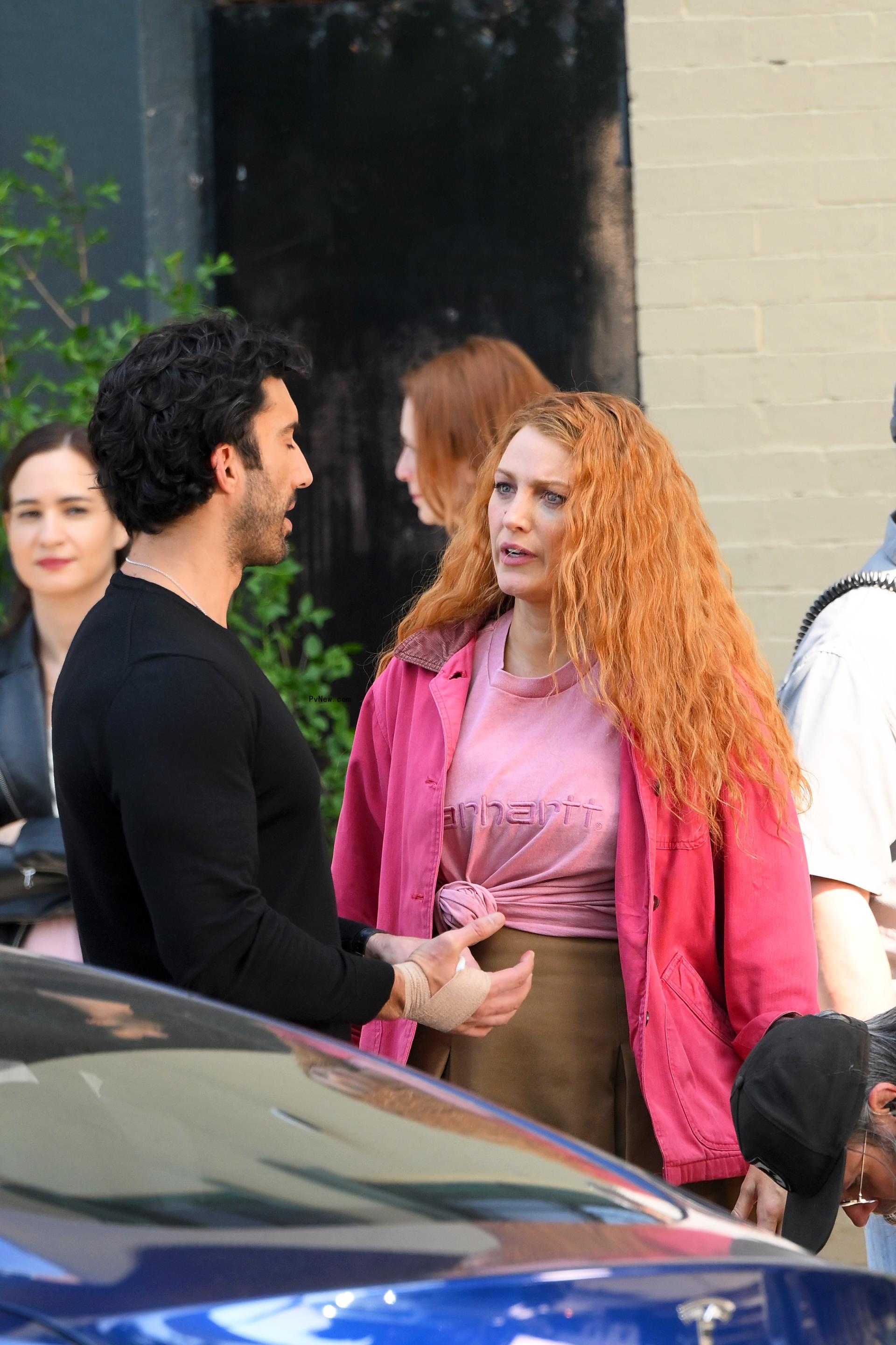  Blake Lively is seen filming with Justin Baldoni  It Ends With Us in New York City in May 2023.