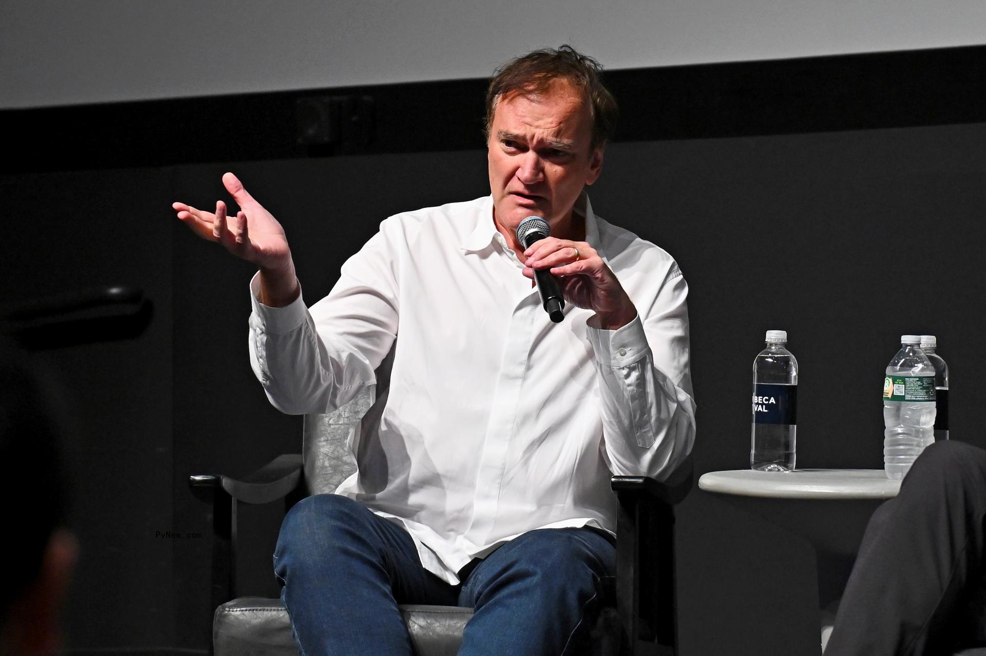 Quentin Tarantino speaking at the 