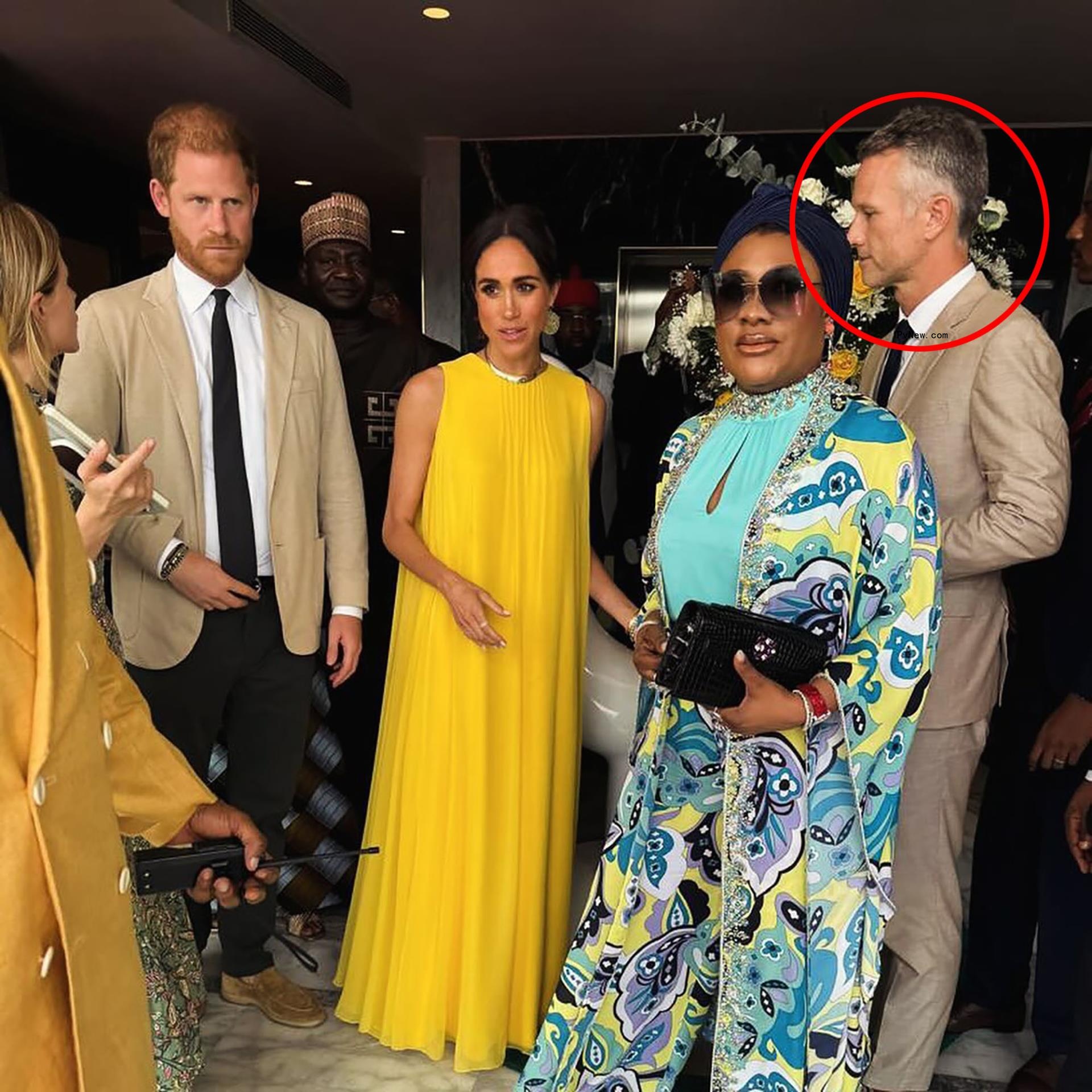 Prince Harry, Meghan Markle and Josh Kettler during their trip to Nigeria in May 2024.