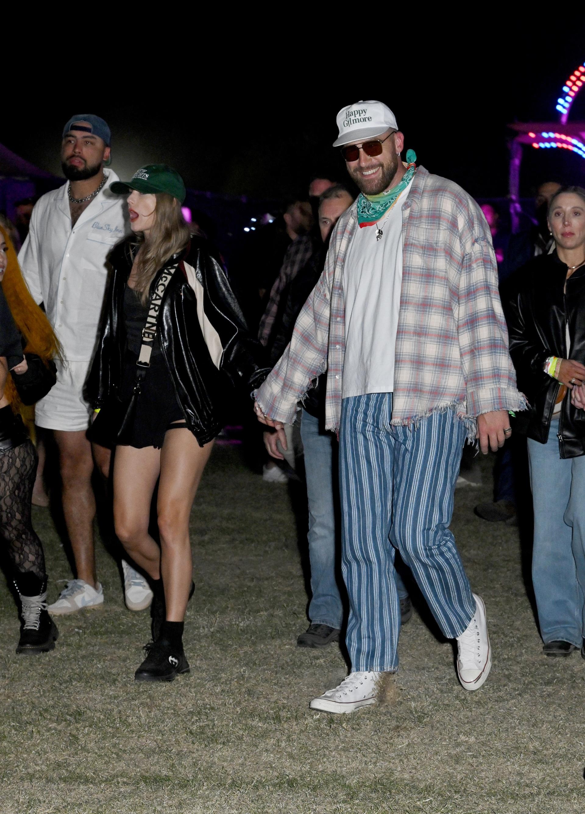 Travis Kelce and Taylor Swift hold hands at Coachella