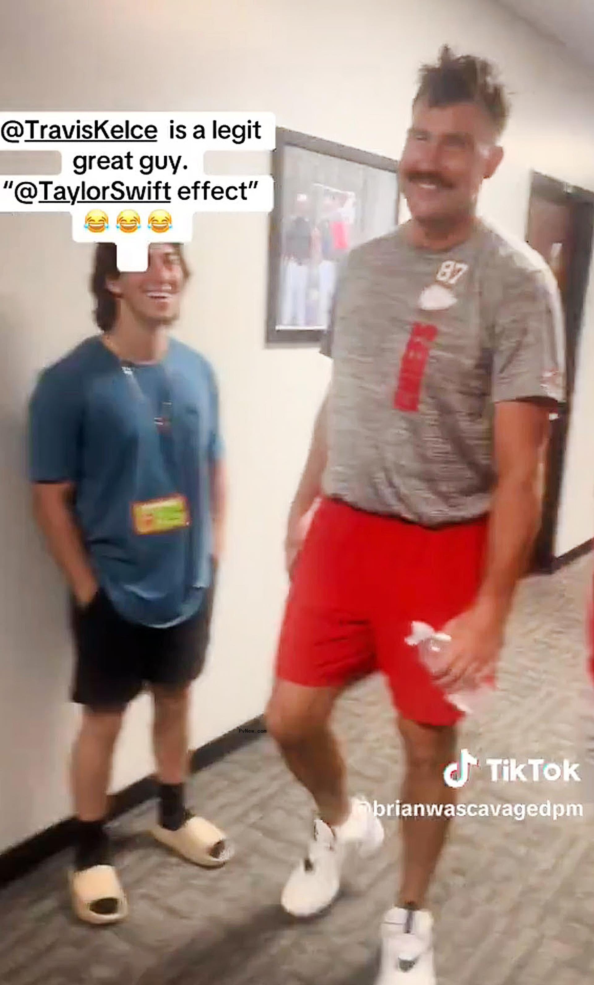 Travis Kelce in a Sunday TikTok