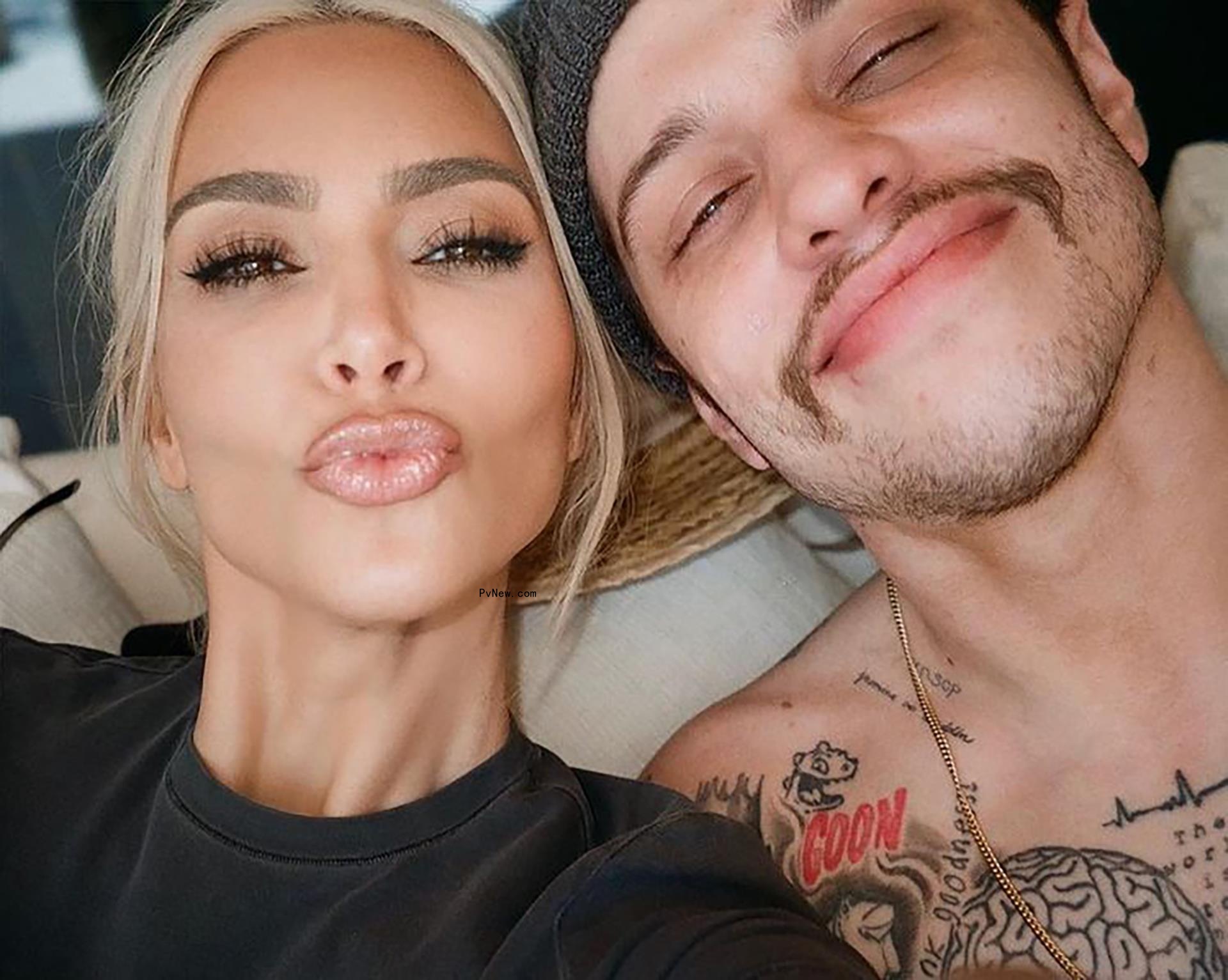 Kim Kardashian and Pete Davidson in Instagram selfie