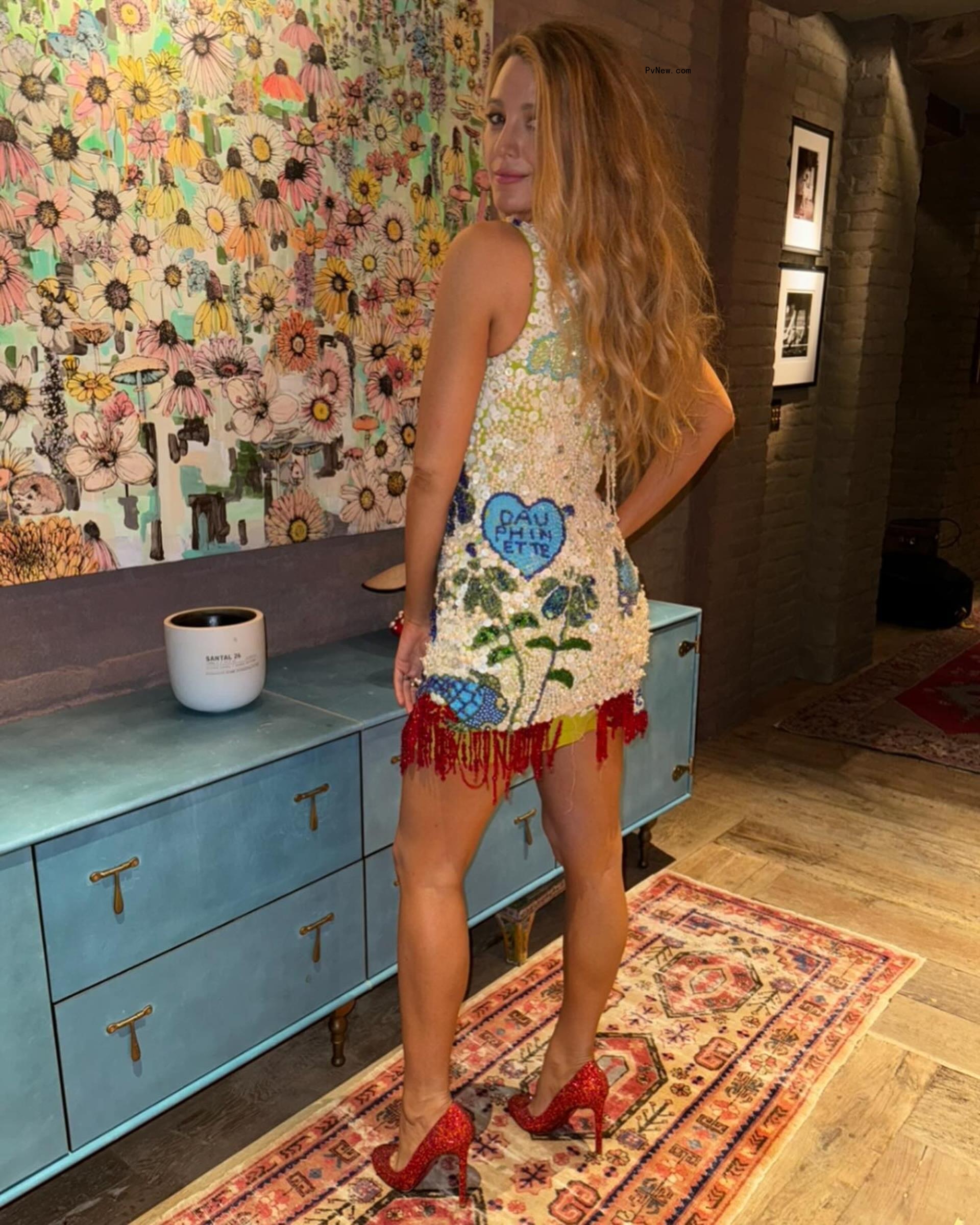 Lively posed in a floral gown in an Instagram post shared Friday.