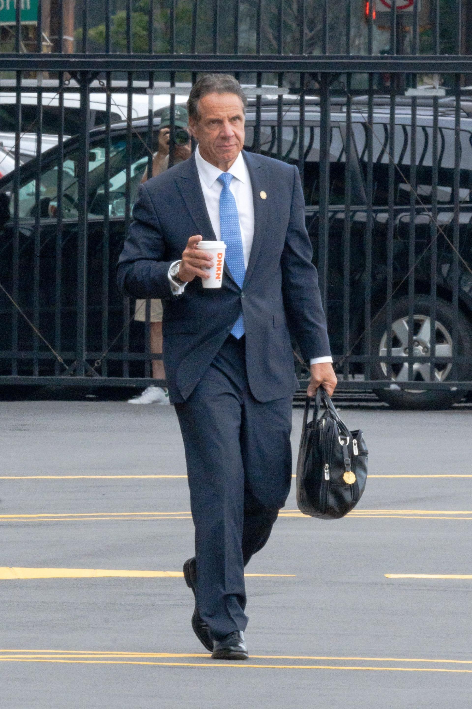 Andrew Cuomo is seen at the Eastside Heliport in Midtown on August 10, 2021 in New York City