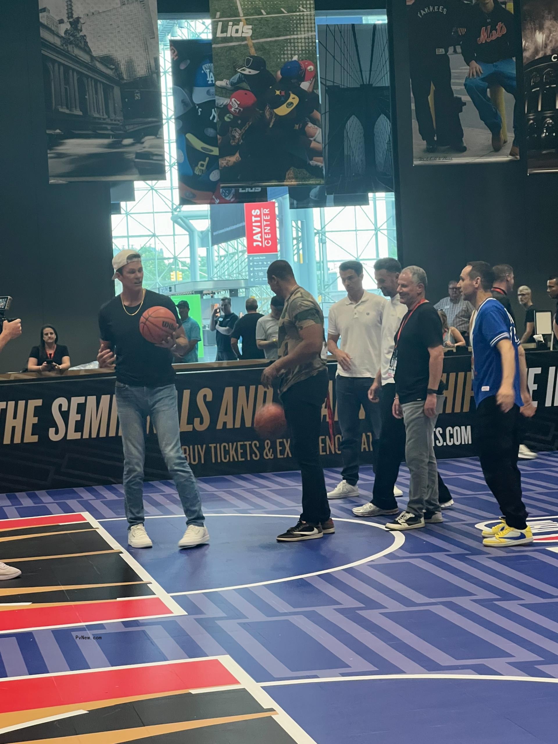 Tom Brady was spotted at Fanatics Fest NYC in the Javits Center.