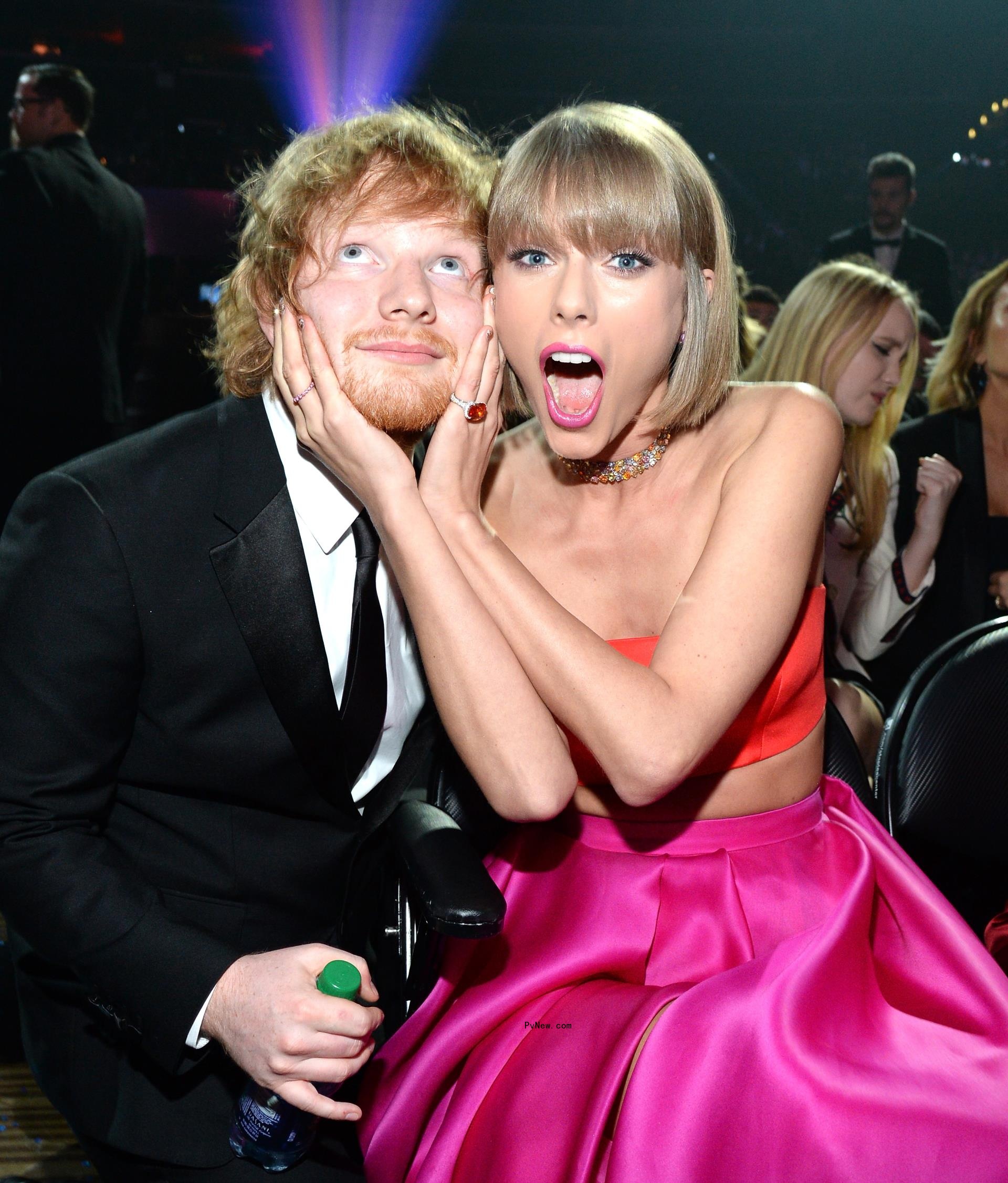  Ed Sheeran and Taylor Swift attends The 58th GRAMMY Awards at Staples Center on February 15, 2016 in Los Angeles, California.  