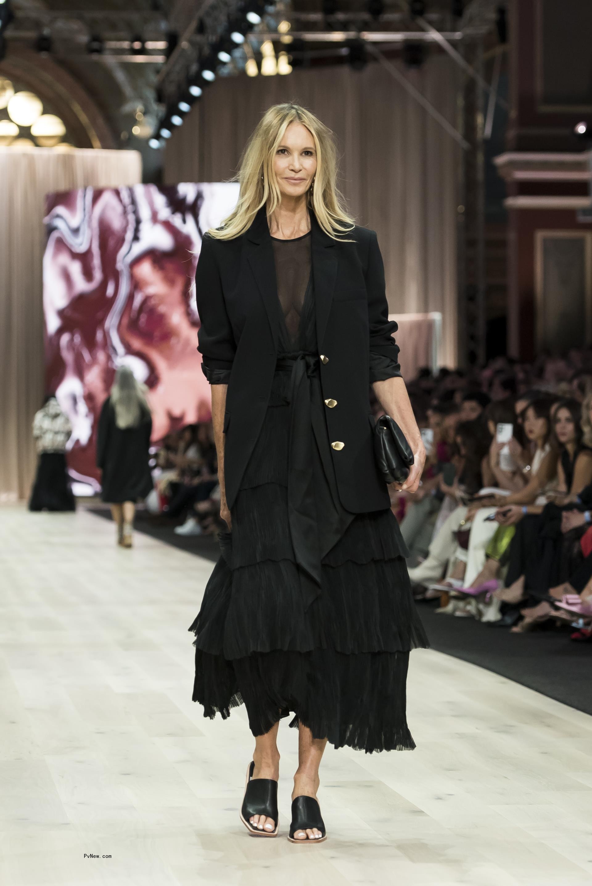 Elle Macpherson on runway in March 2024