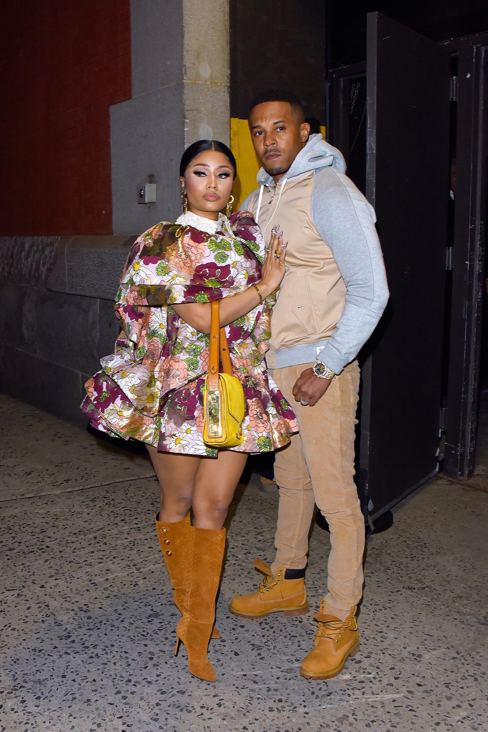 Nicki Minaj and Kenneth Petty at a Marc Jacobs NYFW event in February 2020.