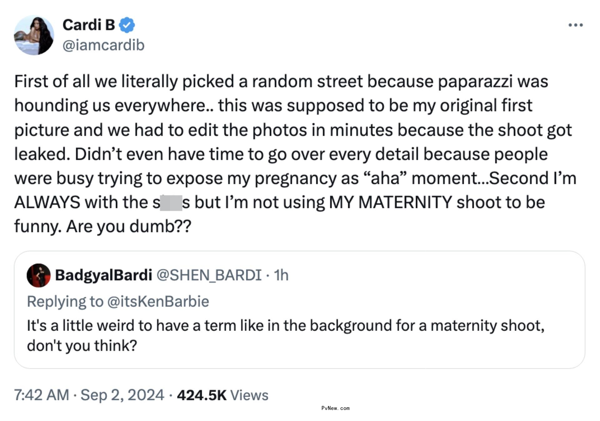 Cardi B's tweet.