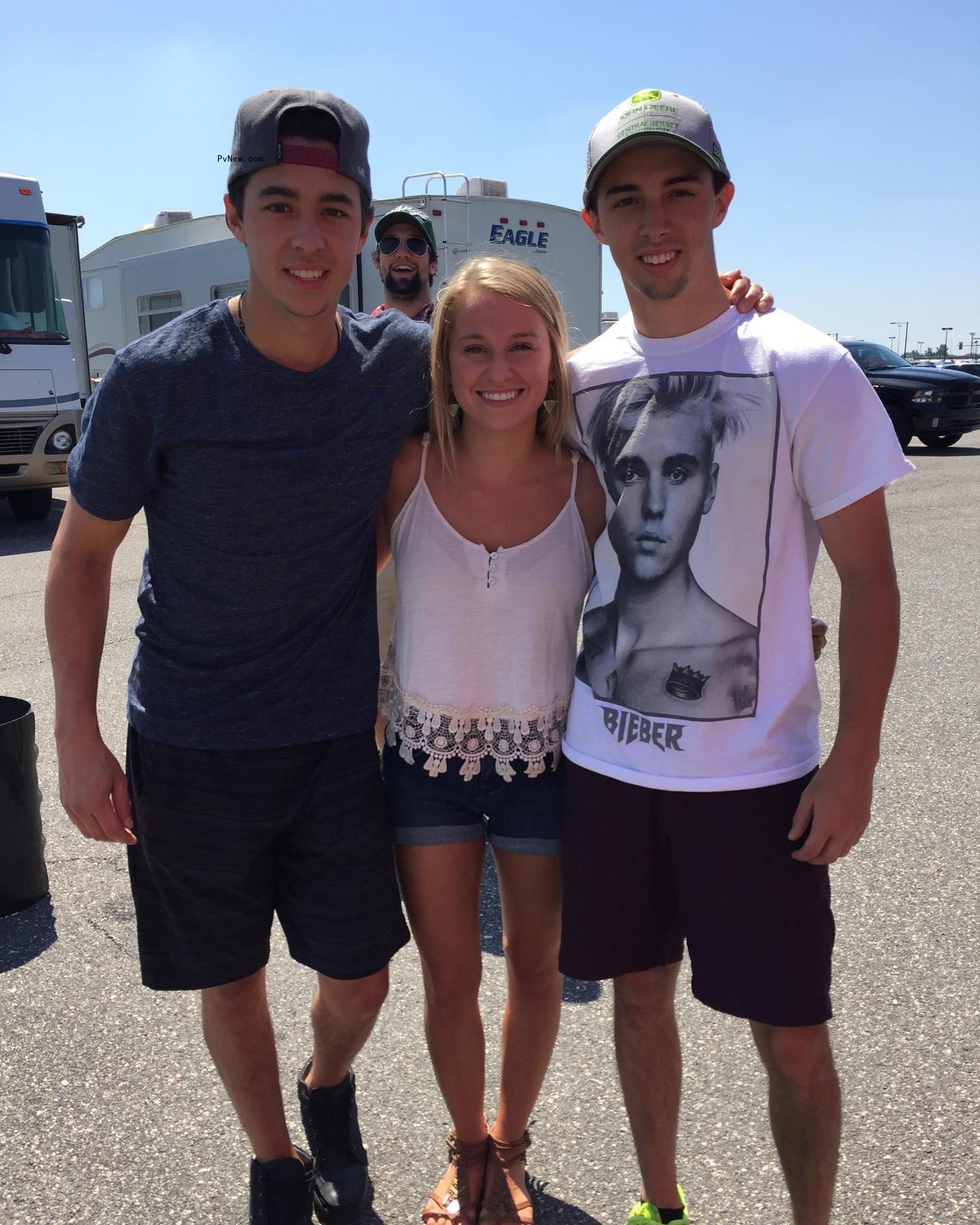 Matthew Gaudreau and his wife Madeline with his brother Johnny. 