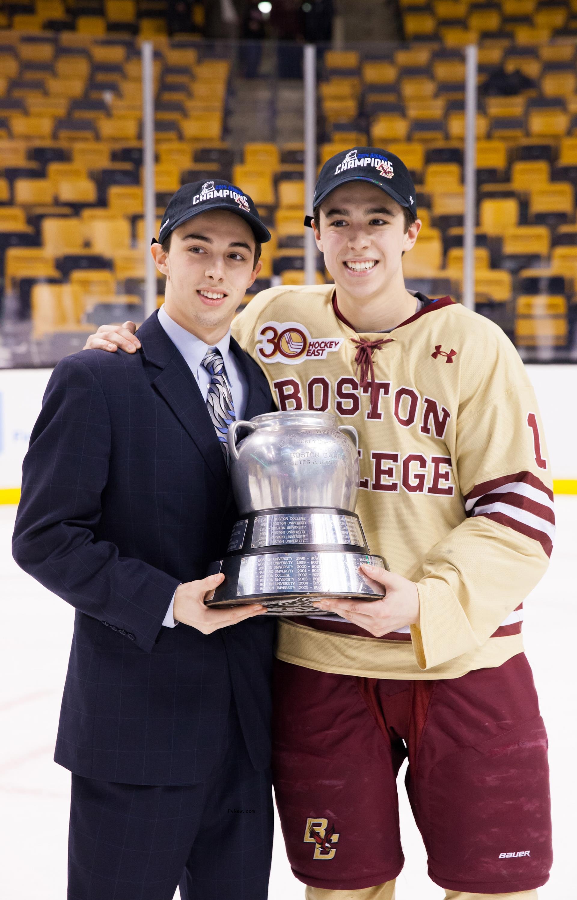 Johnny Gaudreau and his wife Meredith with their two kids.