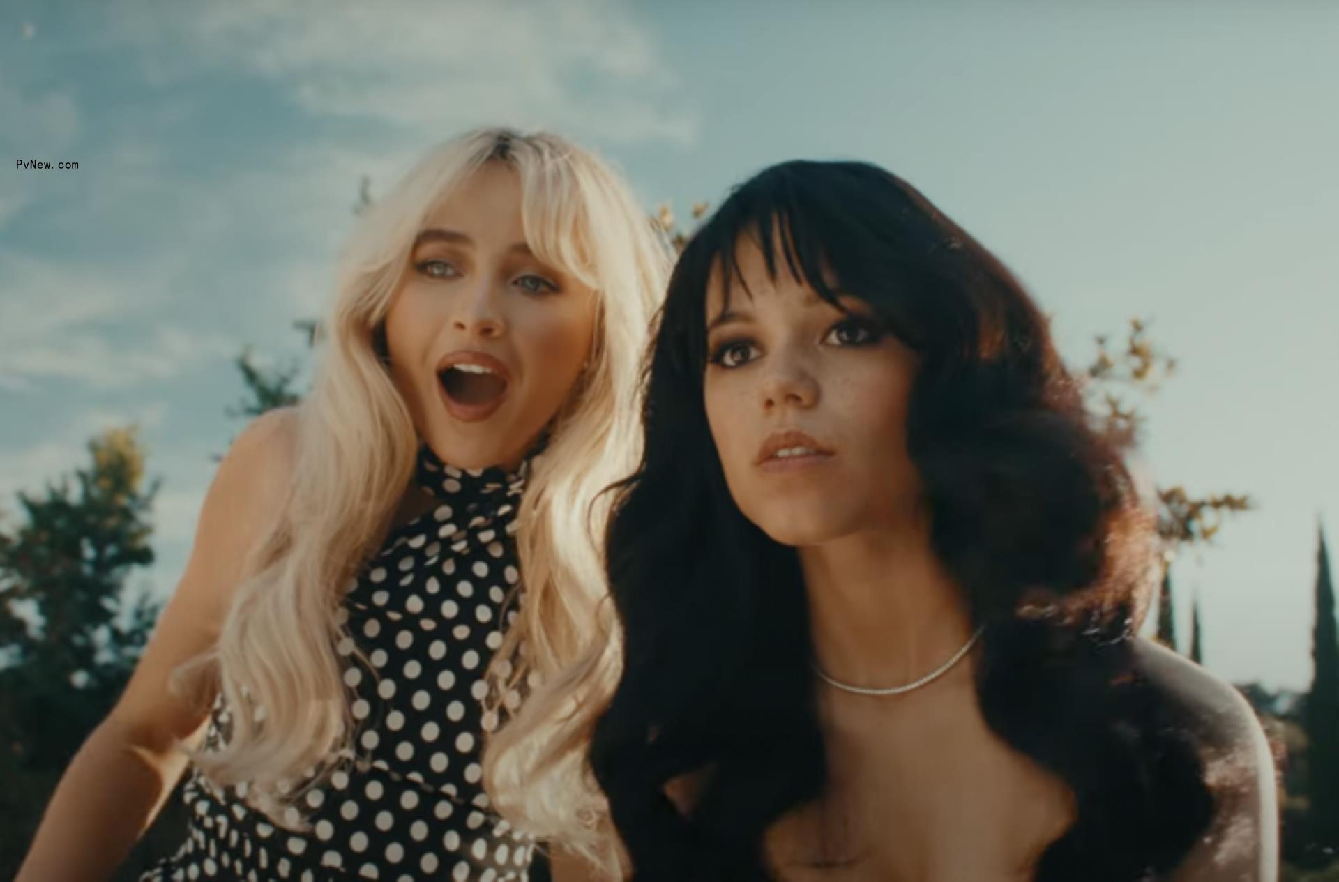 Sabrina Carpenter and Jenna Ortega Kiss and Murder Each Other in Hilariously Gory ‘Taste’ Video