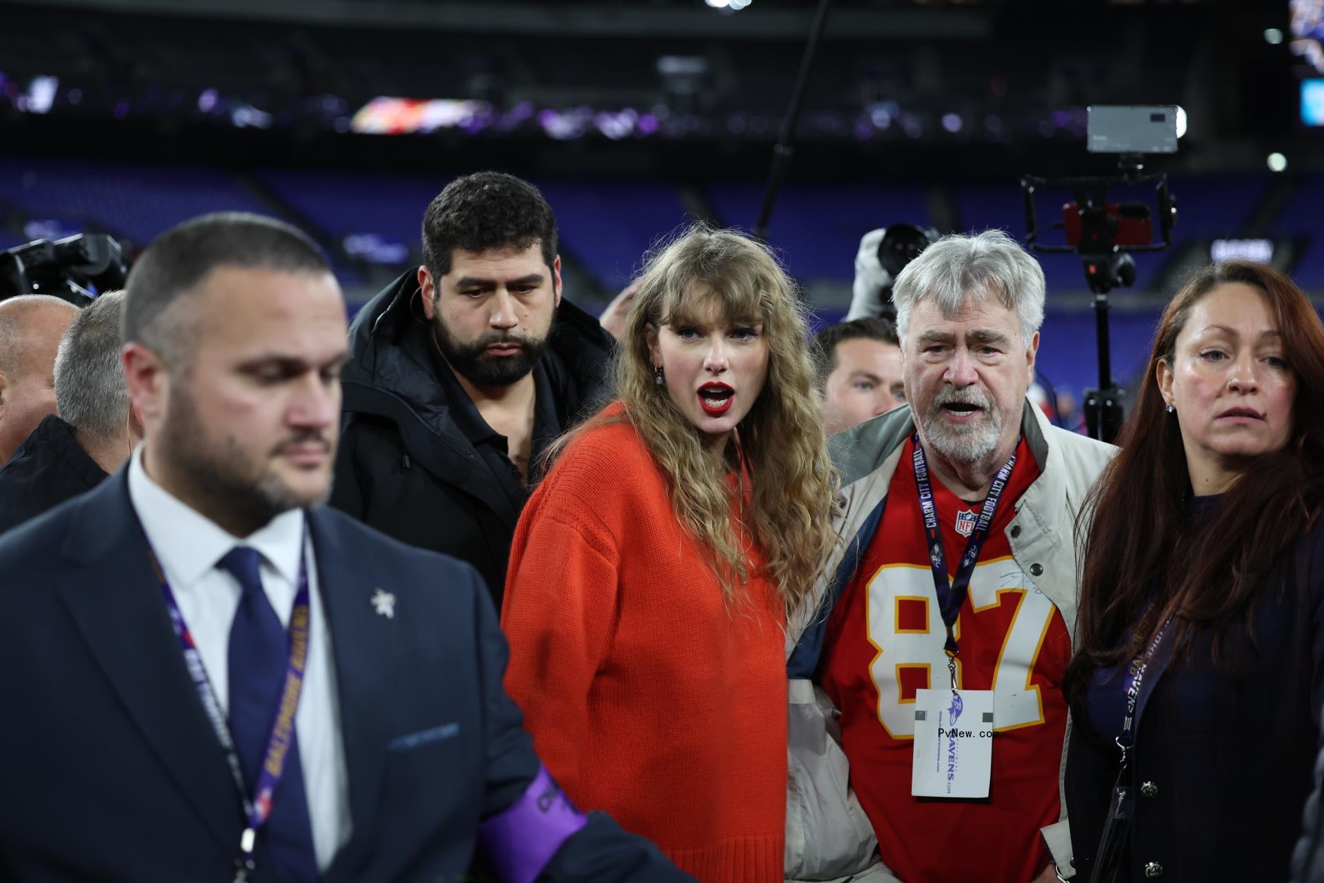 Taylor Swift and Ed Kelce at January 2024 NFL game