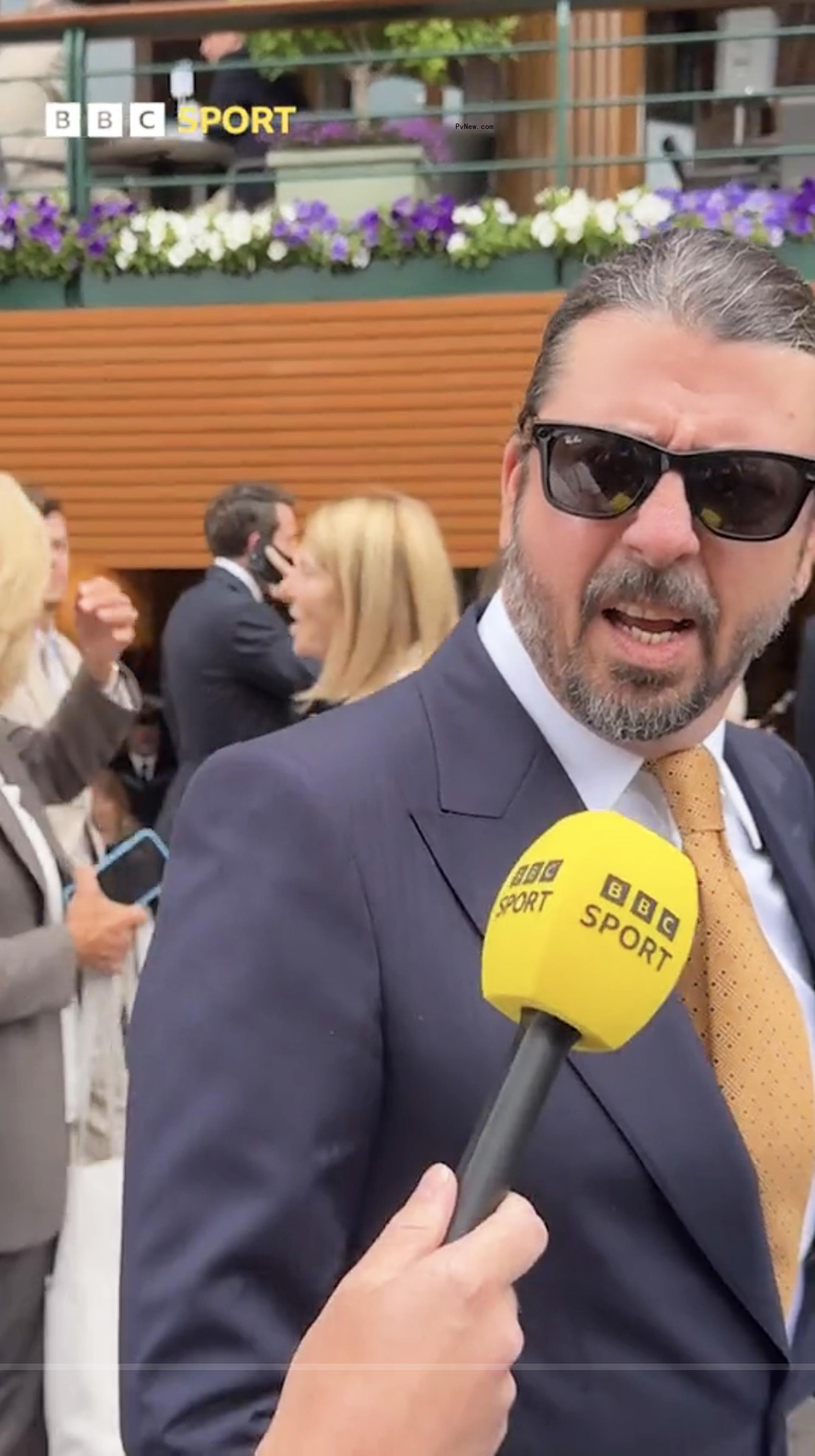 Dave Grohl in a BBC Sports interview at Wimbledon in July 2024