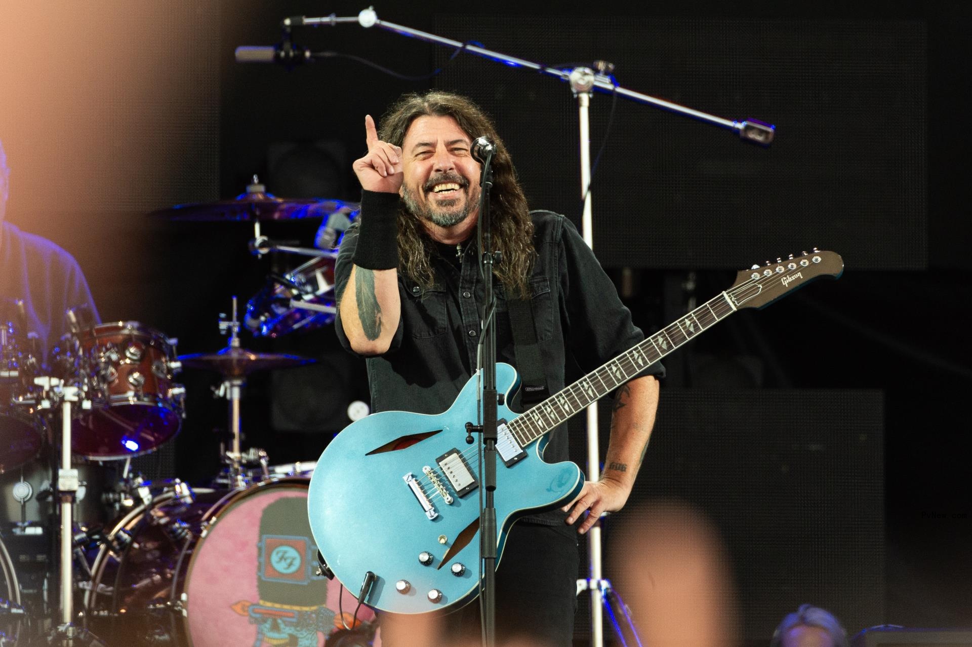 Dave Grohl on stage in July 2024. 