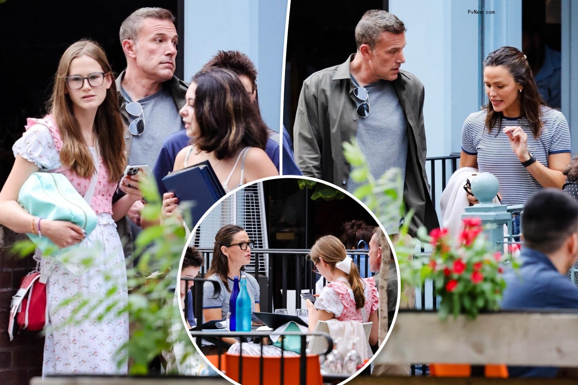 Ben Affleck, Jennifer Garner, Violet and Seraphina on Sunday